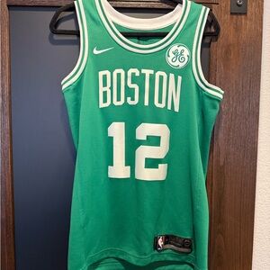 Nike Green Boston Basketball Jersey #12 with White Accents